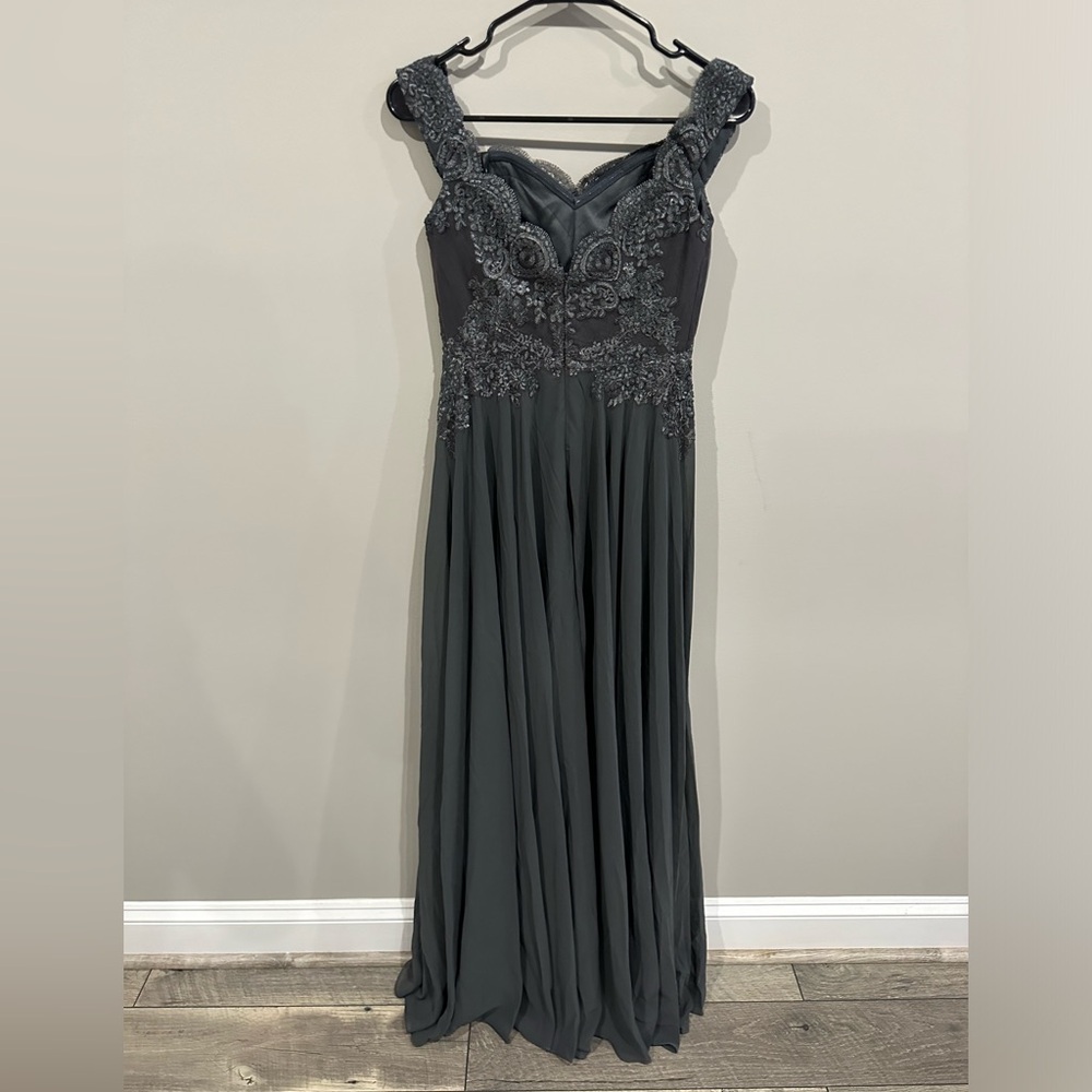 Cinderella Charcoal Lace Gown - Picture 3 of 4